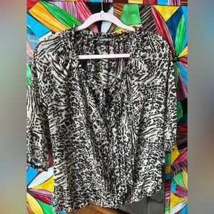 Express animal print tie front blouse ✨